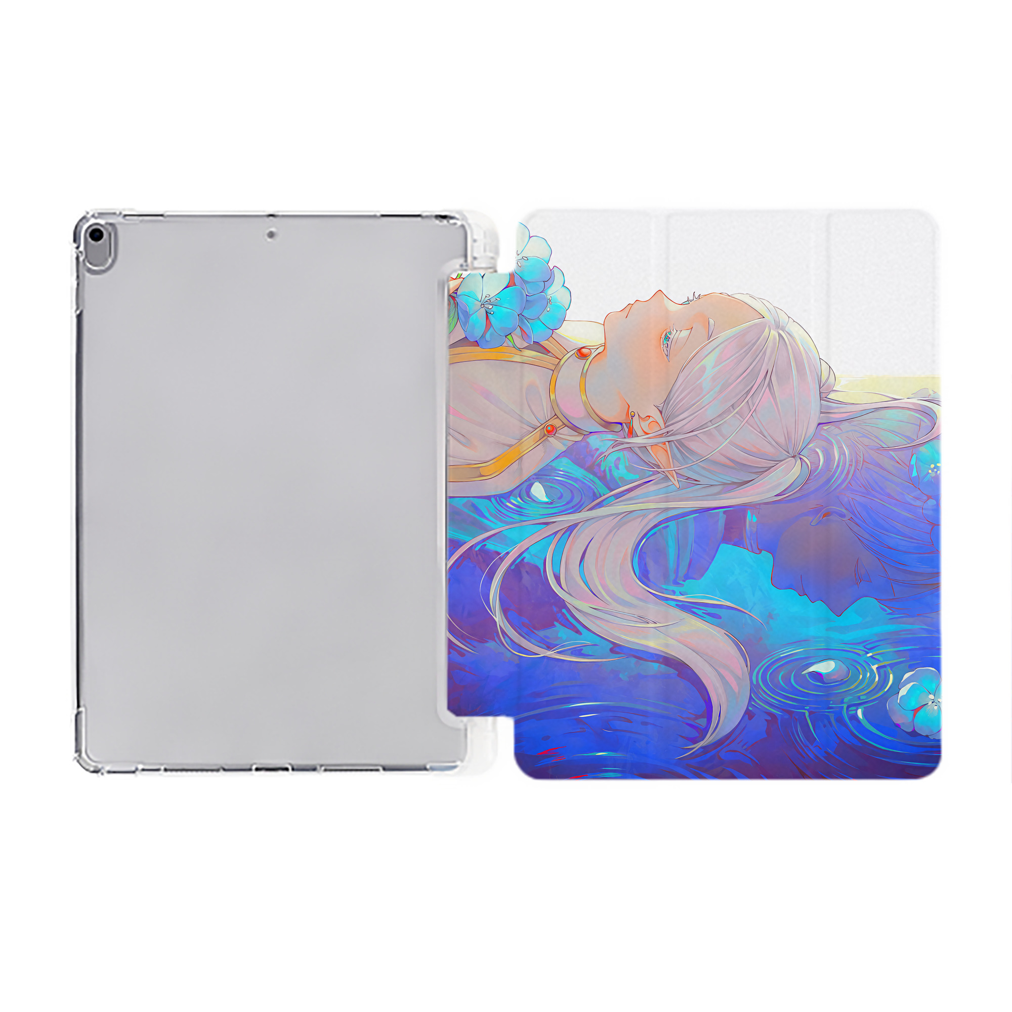 （画像用） 葬送のフリーレン Frieren IPad ケース ペン収納付き 三つ折りスタンド PUレザー×シリコン 対応機種9.5/10.5/10.9インチ